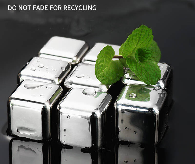 Ice-Cubes-Whiskey-Stones, Metal Ice Cube, Stainless Steel Reusable-Ice-Cubes Chilling-Whiskey-Stones Wine Chiller with Free Tongs & Ice Freezer Storage Tray Gift Sets (Pack of 8)