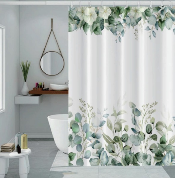 100% Polyester printing fabric shower curtain